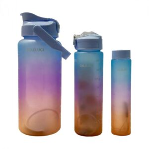 Conjunto de garrafas personalizadas Luci Luci (Laranja, lilás e azul/3pçs)