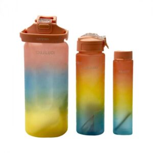Conjunto de garrafas personalizadas Luci Luci (Azul, amarelo e rosa/3pçs)