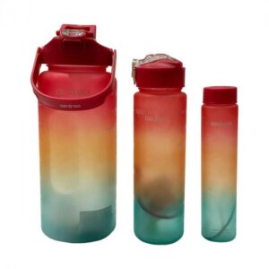 Conjunto de garrafas personalizadas Luci Luci (Verde, laranja e rosa/3pçs)