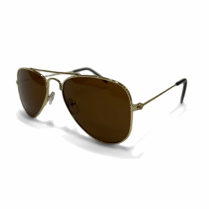 ÓCULOS ESSENTIAL AVIADOR INFANTIL DOURADO (LENTE MARROM)