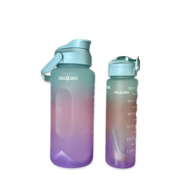 Garrafa Personalizada Luci Luci (Lilás, Rosa e Verde) - com 2 unidades.