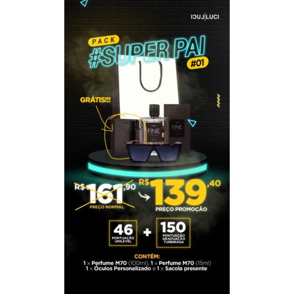 PACK SUPER PAI (ELECTRA AZUL/DETALHE ONÇA)