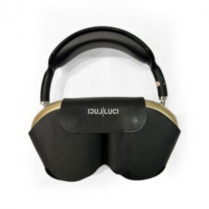 Fone de ouvido sem fio almofada com case (Preto com Dourado) - Imagem 2