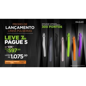 Pack Nova Pulseira magnética silicone quantum energy (Leve 7 Pague 5)