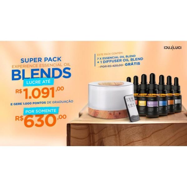PACK EXPERIENCE ESSENTIAL OIL BLENDS 7 + Difusor grátis