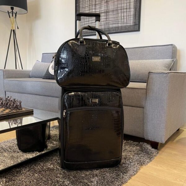 Conj Mala+Bolsa Luci Luci Elements (Preto brilho/Jacaré)