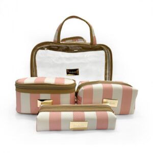 Conj Nécessaire Zebra Rosa listras grossas (4 pcs)