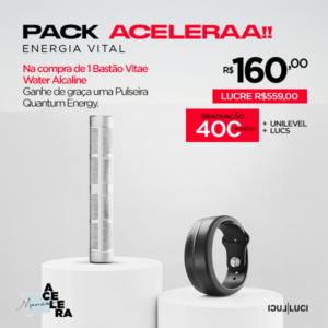 PACK ACELERAA ENERGIA VITAL - Compre um Bastão Vitae Alcaline, Ganhe uma Pulseira Quantum Energy