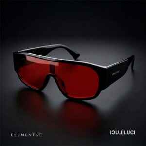 Óculos Luci Luci elements Tom Rider Preto lentes Vermelhas