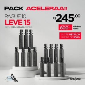 PACK ACELERAA PAGUE 10 LEVE 15 Perfumes Masculinos 15ml