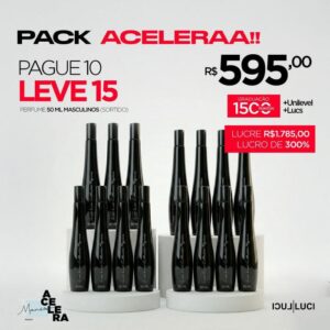 PACK ACELERAA PAGUE 10 LEVE 15 Perfumes Masculinos 50ml